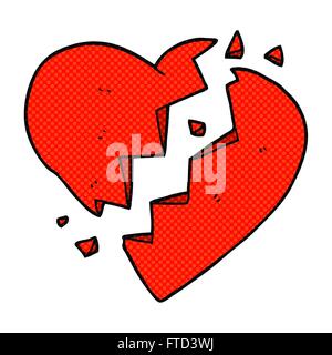 freehand drawn cartoon broken heart Stock Vector