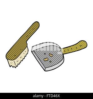 freehand drawn cartoon dust pan and brush Stock Vector