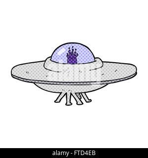 freehand drawn cartoon flying saucer Stock Vector