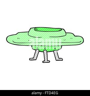 freehand drawn cartoon flying saucer Stock Vector