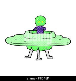 freehand drawn cartoon flying saucer Stock Vector