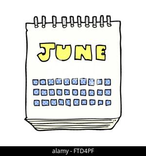 freehand drawn cartoon calendar showing month of Stock Vector