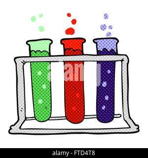 freehand drawn cartoon rack of test tubes Stock Vector