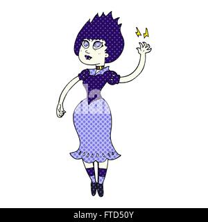 freehand drawn cartoon vampire girl Stock Vector