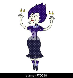 freehand drawn cartoon vampire girl Stock Vector