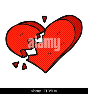 freehand drawn cartoon broken heart Stock Vector