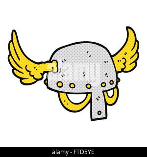 freehand drawn cartoon winged helmet Stock Vector