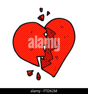 freehand drawn cartoon broken heart Stock Vector