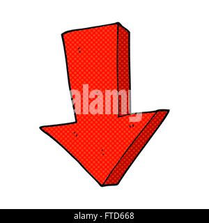 freehand drawn cartoon arrow pointing down Stock Vector