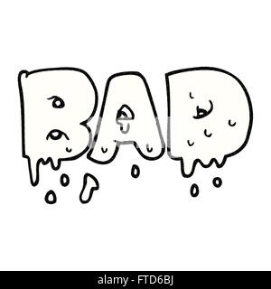 freehand drawn cartoon word bad Stock Vector