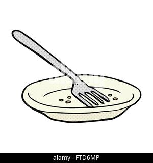 freehand drawn cartoon empty plate Stock Vector