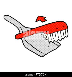 freehand drawn cartoon dust pan and brush Stock Vector