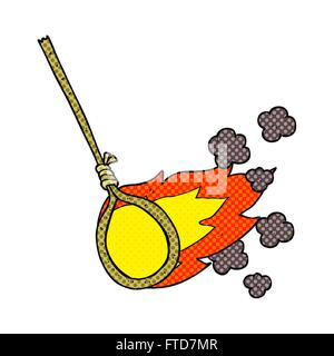 freehand drawn cartoon flaming noose Stock Vector