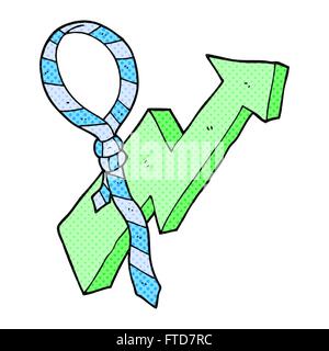 freehand drawn cartoon work tie and arrow progress symbol Stock Vector