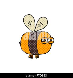 freehand drawn cartoon angry bee Stock Vector