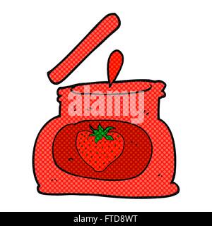 freehand drawn cartoon popping jar of jam Stock Vector