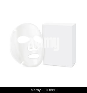 Facial sheet mask in side view and box Stock Photo