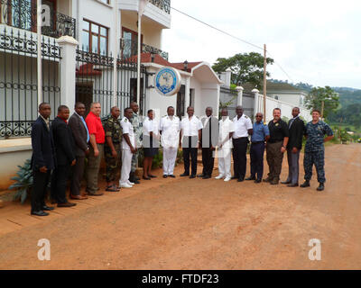 150722-X-ZZZ99-001 YAOUNDE, Cameroon (July 22, 2015) Participations of a U.S. Naval Forces Africa-sponsored Maritime Operations Center/Maritime Domain Awareness Curriculum (MOC/MDA) Curriculum Finalization Workshop pose for a group photo in Yaounde, Cameroon, July 22, 2015. The workshop is being held to further develop MOC standards and gain sufficient input from Gulf of Guinea partner nations in order to finalize the curriculum for a MOC/MDA training course that will be used throughout the region for future training. (Photo courtesy of the Interregional Coordination Center) Stock Photo