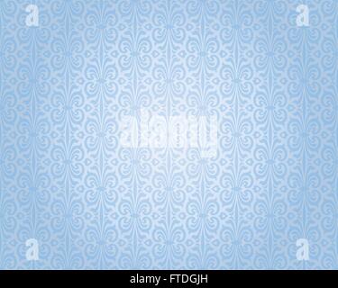 blue silver vintage wallpaper background repetitive pattern design Stock Vector