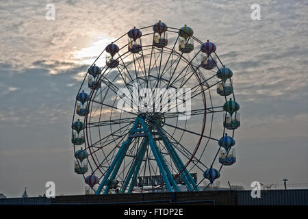 Big (Ferris) Wheel at the permanent funfair at Skegness, Lincolnshire, UK Stock Photo