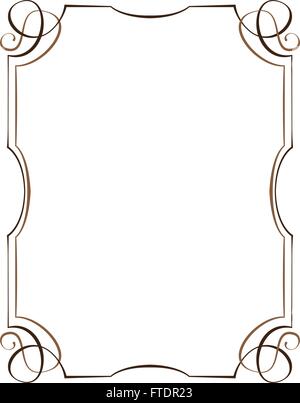 Vintage multilayer vertical vector frame with swirls Stock Vector
