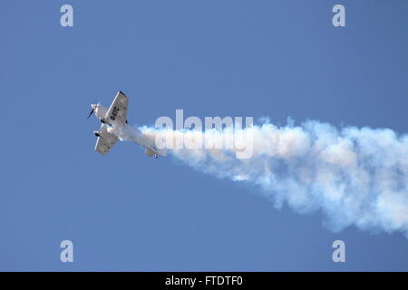 G-IITC, a privately-owned Mudry CAP-232 aerobatic aircraft, displaying over Ayr during the Scottish Airshow in 2014. Stock Photo