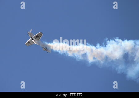 G-IITC, a privately-owned Mudry CAP-232 aerobatic aircraft, displaying over Ayr during the Scottish Airshow in 2014. Stock Photo