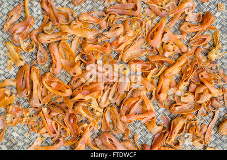 Dride Mace spice Mace or Javitri Spice on bamboo background Stock Photo