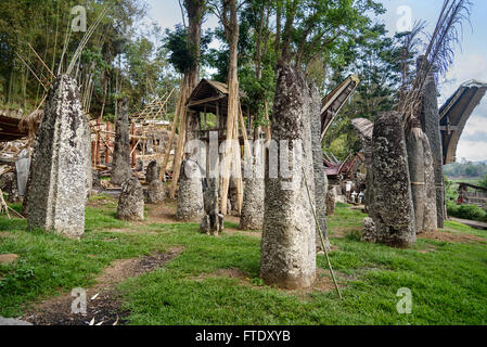 Ceremony site with megaliths. Bori Kalimbuang or Bori Parinding. It is ...