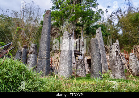 Ceremony site with megaliths. Bori Kalimbuang or Bori Parinding. It is ...