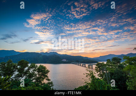 Sunset dusk at Banding Island, Temenggor Lake, Malaysia Stock Photo