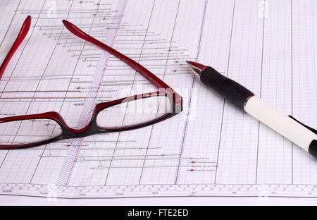 Construction planning gantt chart. 21st November 2011 Stock Photo