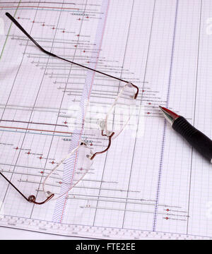 Construction planning gantt chart 21st November 2011 Stock Photo