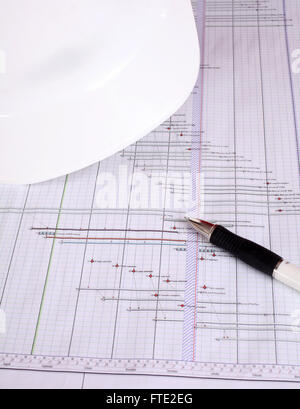 Construction planning gantt chart 21st November 2011 Stock Photo