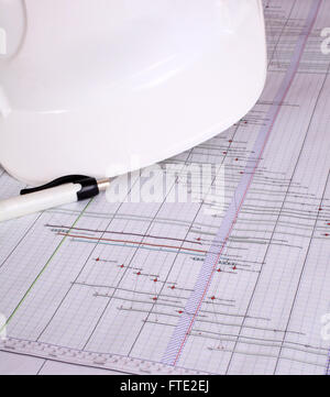 Construction planning gantt chart. 21st November 2011 Stock Photo