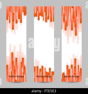 Set of vertical banners with red stripes Stock Vector