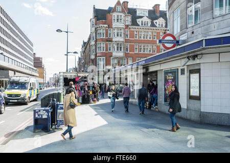 Commuters outside Warren Street tube station in London's West End, UK Stock Photo