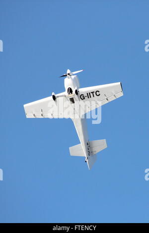 G-IITC, a privately-owned Mudry CAP-232 aerobatic aircraft, displaying over Ayr during the Scottish Airshow in 2014. Stock Photo
