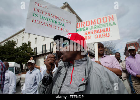 Friday, March 11, 2016, Washington, DC USA: Protest against the Ethiopian government genocidal war in Oromia, Ethiopia Stock Photo
