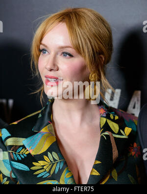 Hap and Leonard Launch Party at Hill Country BBQ  Featuring: Christina Hendricks Where: New York, New York, United States When: 26 Feb 2016 Stock Photo