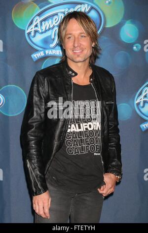 American Idol Farewell Season Finalist Party at the London Hotel - Arrivals  Featuring: Keith Urban Where: West Hollywood, California, United States When: 26 Feb 2016 Stock Photo
