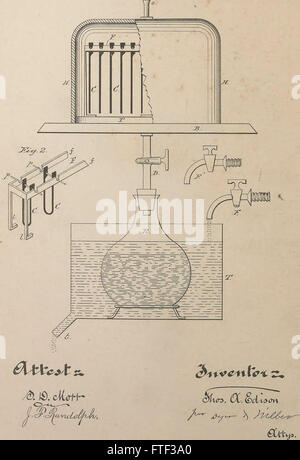 Collection of United States patents granted to Thomas A. Edison, 1869-1884 (1869) Stock Photo