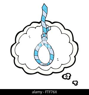 freehand drawn thought bubble cartoon work tie noose Stock Vector