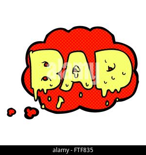 freehand drawn thought bubble cartoon word bad Stock Vector