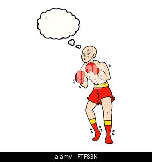 freehand drawn thought bubble cartoon boxer Stock Vector