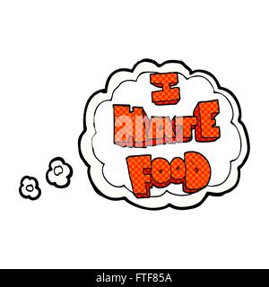 freehand drawn thought bubble cartoon i hate food symbol Stock Vector