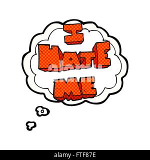 I hate me freehand drawn thought bubble cartoon symbol Stock Vector