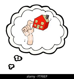 freehand drawn thought bubble cartoon housing market Stock Vector