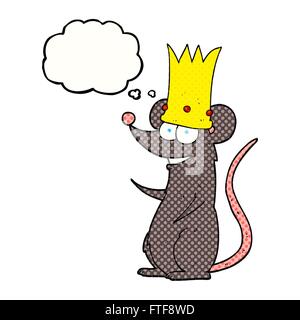 freehand drawn thought bubble cartoon rat king Stock Vector