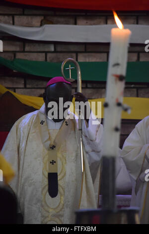 Juba, South Sudan. 27th Mar, 2016. President of South Sudan, Salva Kiir Mayardit attended Easter Sunday mass in St Theresa Cathedral. © Samir Bol/ZUMA Wire/Alamy Live News Stock Photo